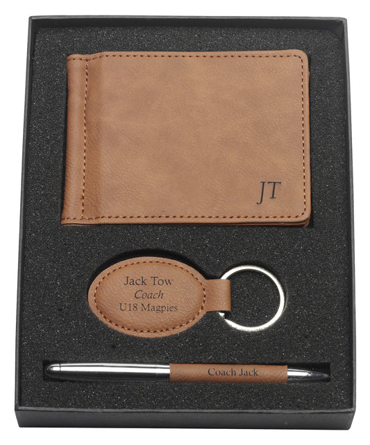 Leatherette Set – Clip, Keychain & Pen 3D Print Creativity Pty Ltd