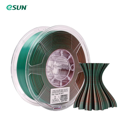 eSun PLA Triple Colour:Copper/Purple/Green- Silk PLA 3D Print Filament 1.75mm 1kg 3D Print Creativity Pty Ltd