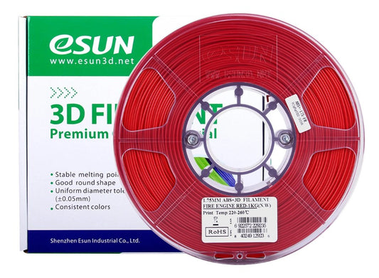 eSun ABS+ Filament 1.75mm 1kg Colour: Fire Engine Red 3D Print Creativity
