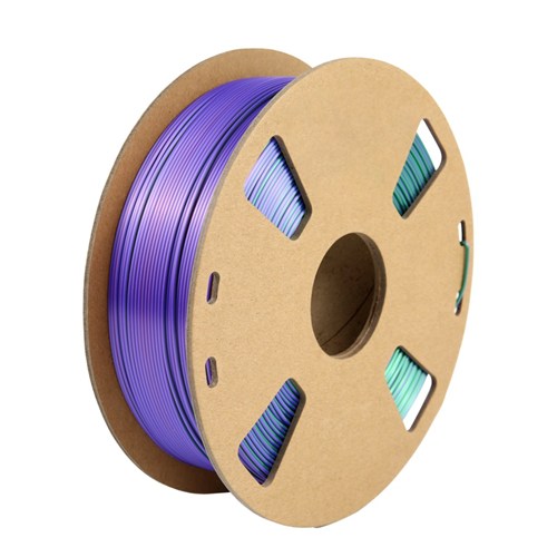 Tri-chroma Silk Red Copper, Purple, & Dark Green PLA Filament - 1.75mm 1kg 3D Print Creativity