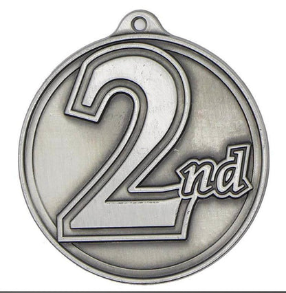 Gray 2nd Sculptured Round Medal Trophy - Silver