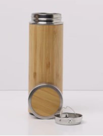 Light Gray 360ml BAMBOO THERMAL TUMBLER with Screw Top Lid