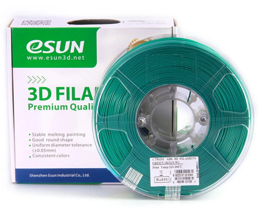 eSUN ABS+ Green 3D Filament 1.75mm 1kg - 3D Print Creativity