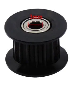 Black GT2 Idler Pulley 20 teeth 3mm bore for 6mm belt