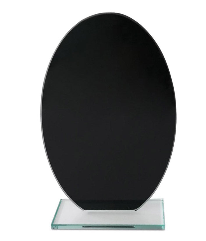 Glass Black Oval Plaque Trophy