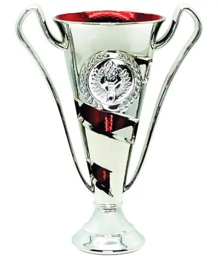 Cup Kirkel Silver/Red   140 x 105 x 64 mm (H x W x L)