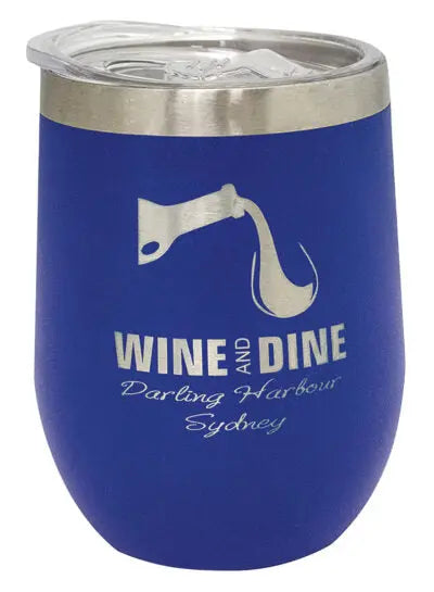 Blue stainless steel Wine Tumbler 350ml -