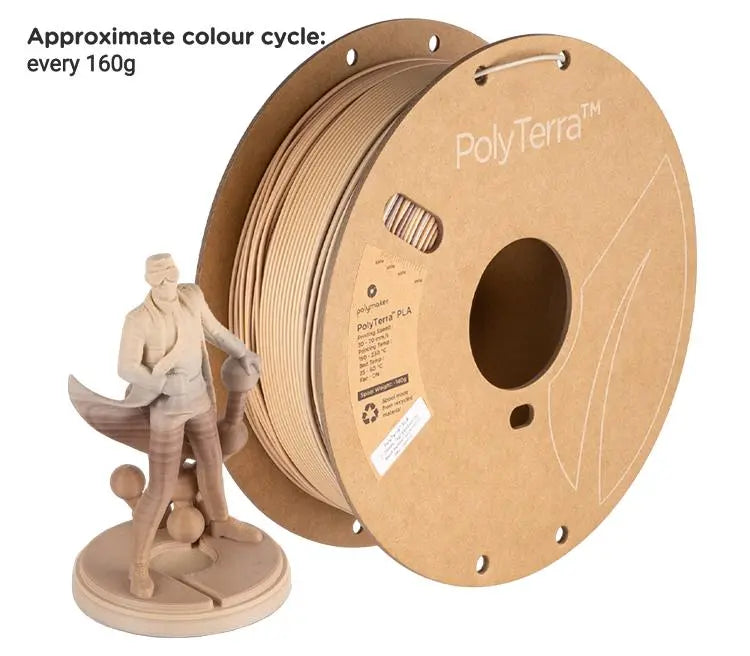 Polymaker PolyTerra Matte Gradient / CAPPUCCINO PLA 1kg 1.75mm Filament