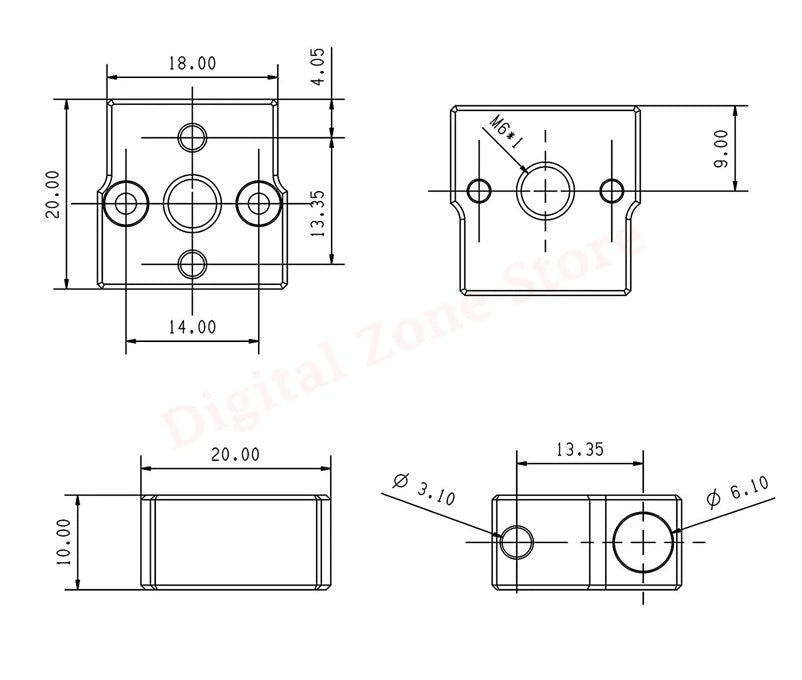 CR-6 SE Heater Block Nickel Plated 3D Print Creativity