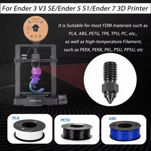 Creality Ender 3 V3 SE Hardened Steel Nozzles 0.4/1.75MM.