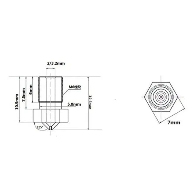 E3D PTFE coated nozzle 0.4 - 1.75mm 3D Print Creativity