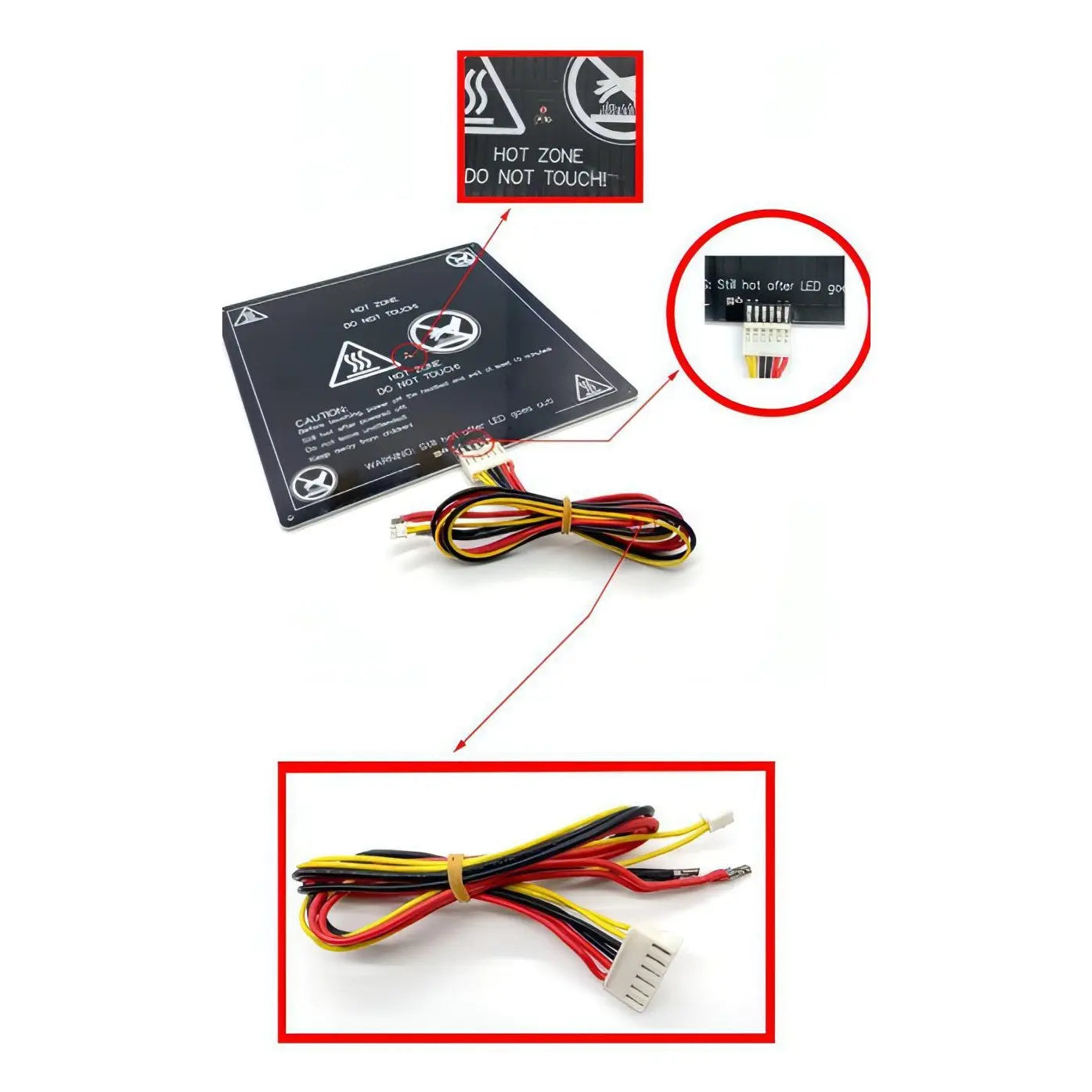 Heated Bed Wire Thermistor Power Cable For 3D Printer