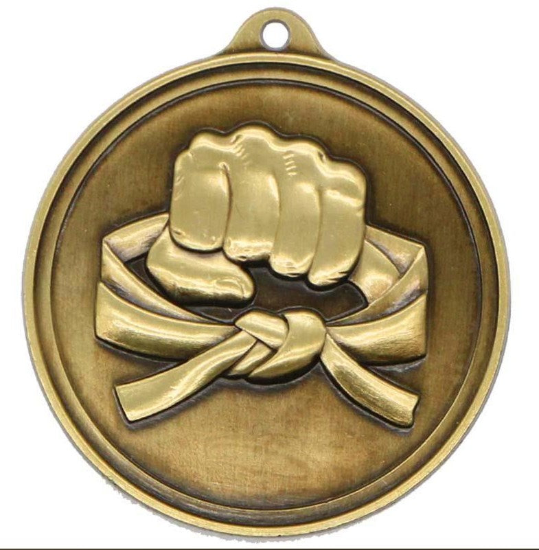 Dim Gray Karate Sculptured Gold Trophy
