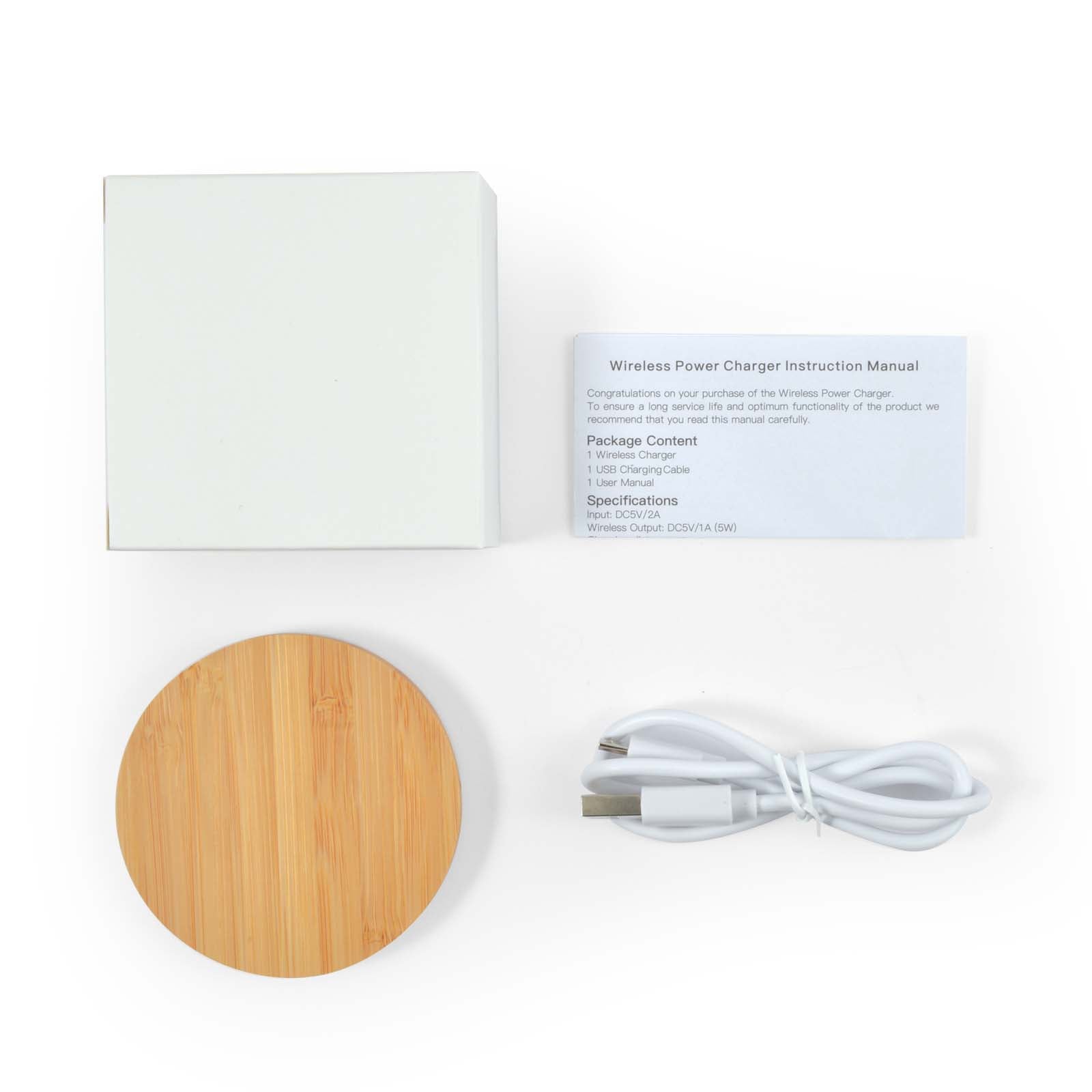Arc Bamboo Wireless Charger Round or Square