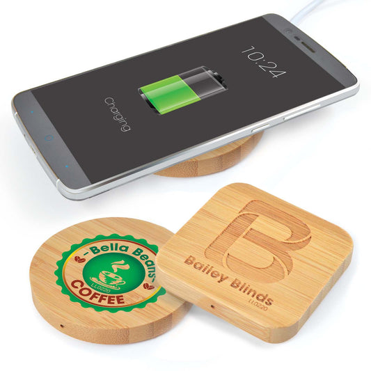 Arc Bamboo Wireless Charger Round or Square