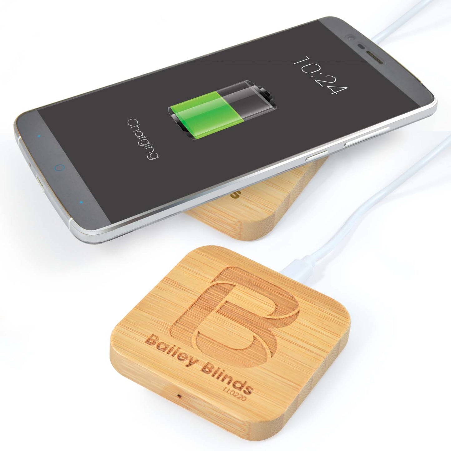 Arc Bamboo Wireless Charger Round or Square 3D Print Creativity Pty Ltd