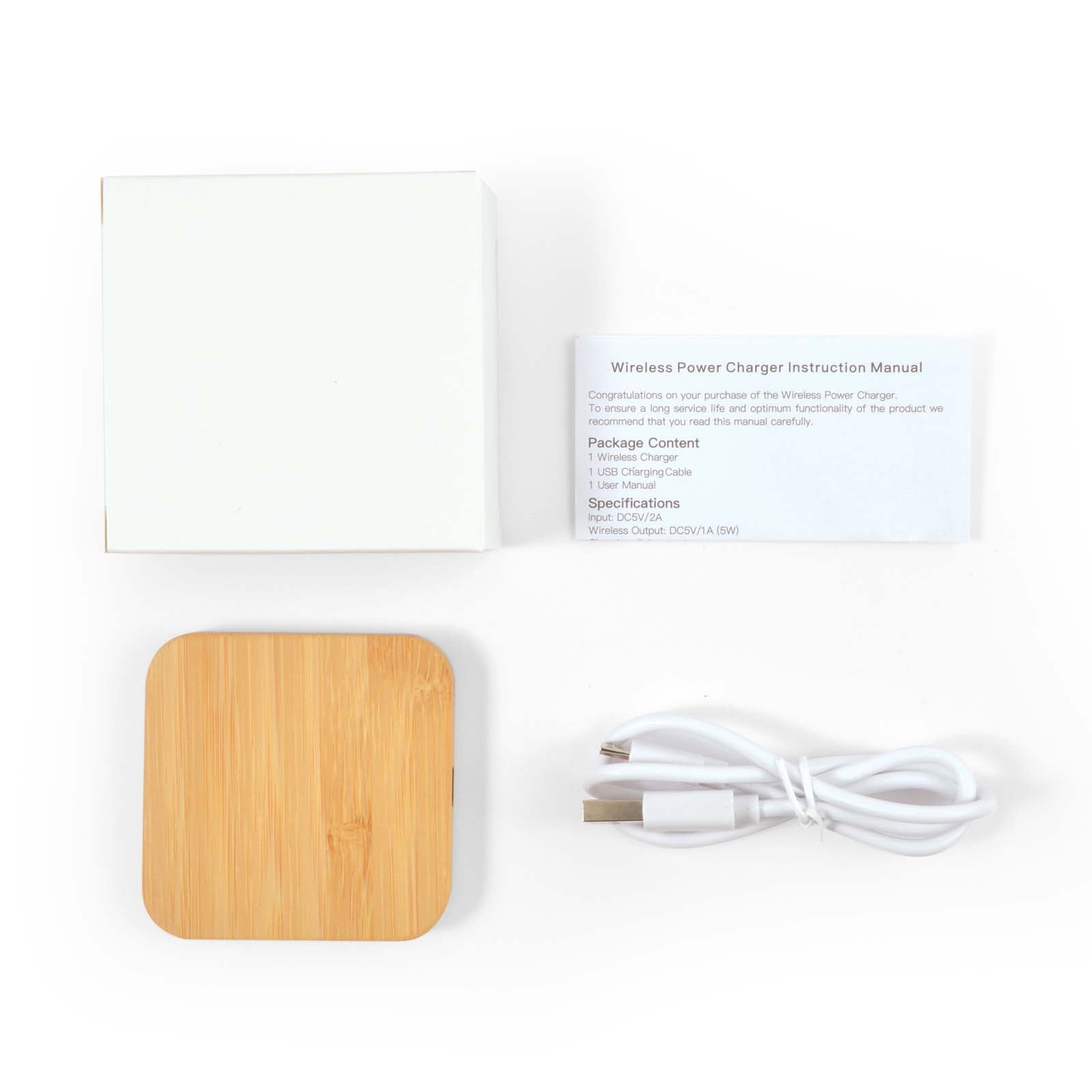 Arc Bamboo Wireless Charger Round or Square