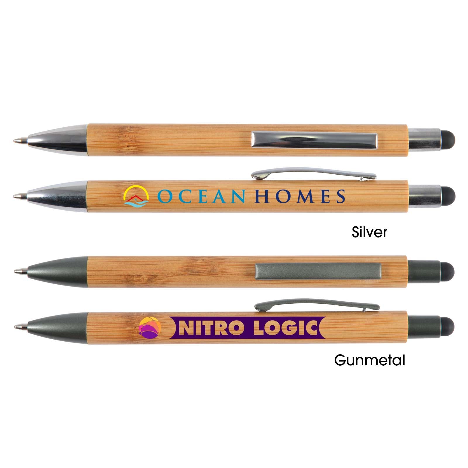 Aspen Bamboo Pen with Stylus LL2035