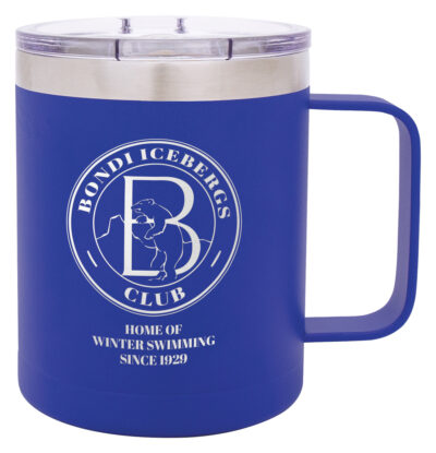 Blue Double Wall Mug with Handle 400ml