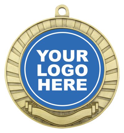 Eco Scroll Medal Base Antique Gold - 70mm