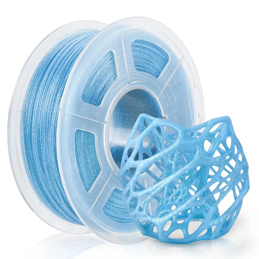 PLA 3D Filament 1.75mm Twinkling Light Blue - 1kg 3D Print Creativity