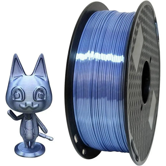 PLA Silk Filament 1.75mm 1kg - Silver Blue 3D Print Creativity