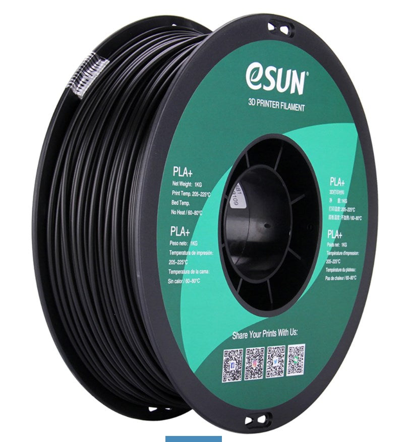 eSUN PLA+ 3D Filament - 2.85mm - 1kg - Black - PLA0201