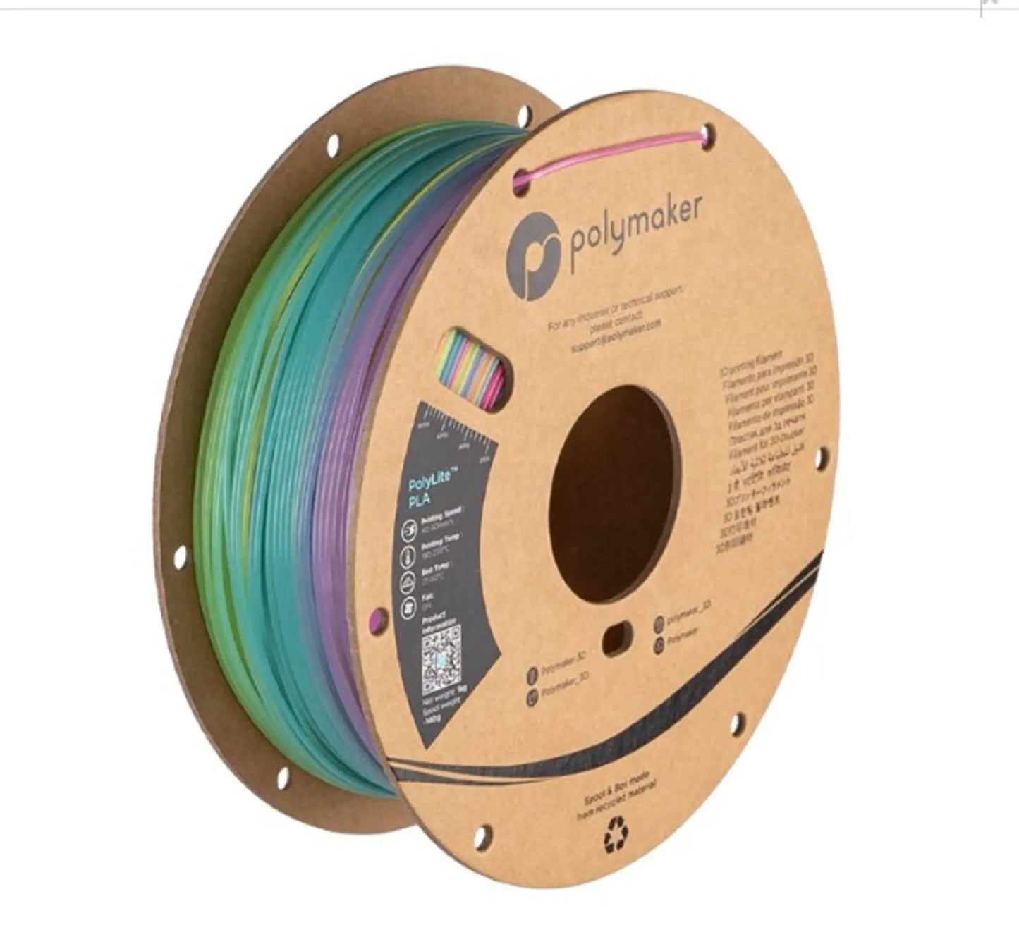 Polymaker PolyLite PLA Luminous Rainbow 1kg (1.75mm) 3D Print Creativity