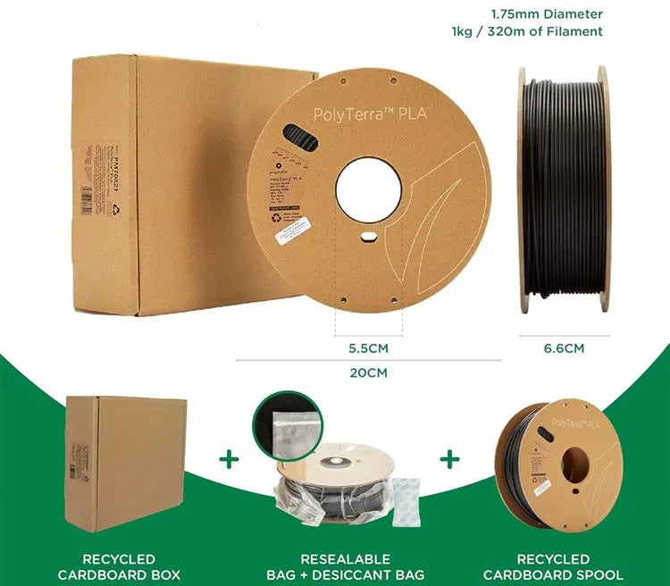 Polymaker PolyTerra Matte PLA ASH GREY  1kg 1.75mm Filament
