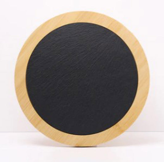 Round Bamboo with Slate Cutting Board 30cm diameter - with Laser Engraving - 3D Print Creativity