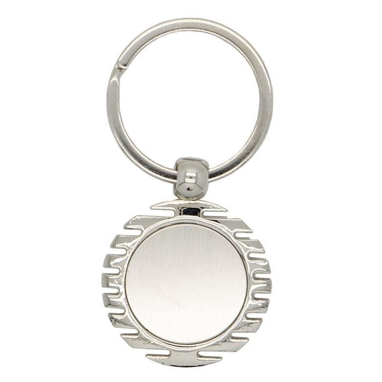 Silver Keyring Round with fin edges