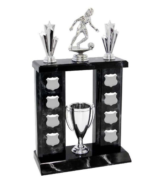Soccer Perpetual Black Marble Trophy