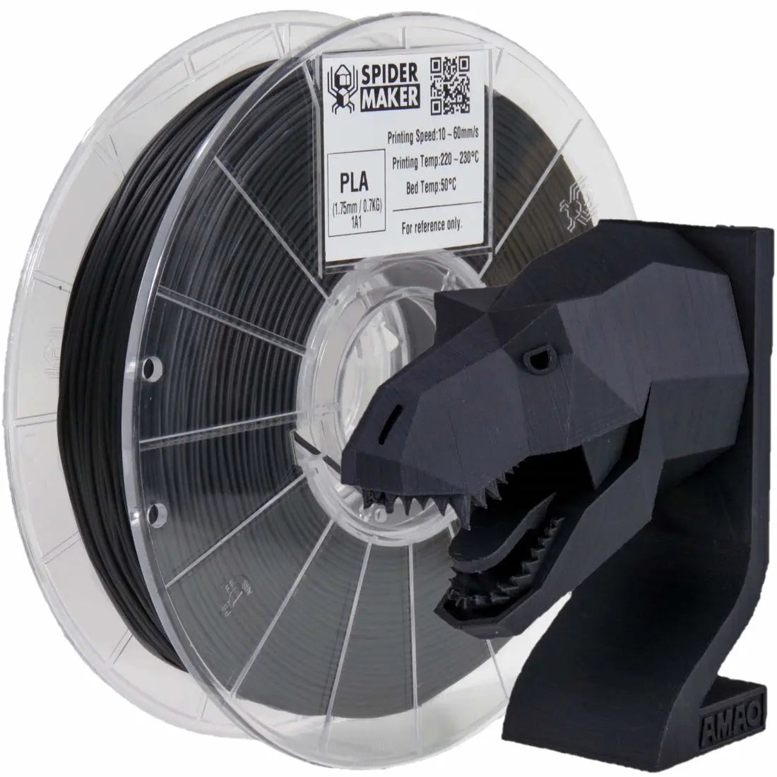 Spidermaker Matte Finish PLA Filament 1.75mm 750g Black