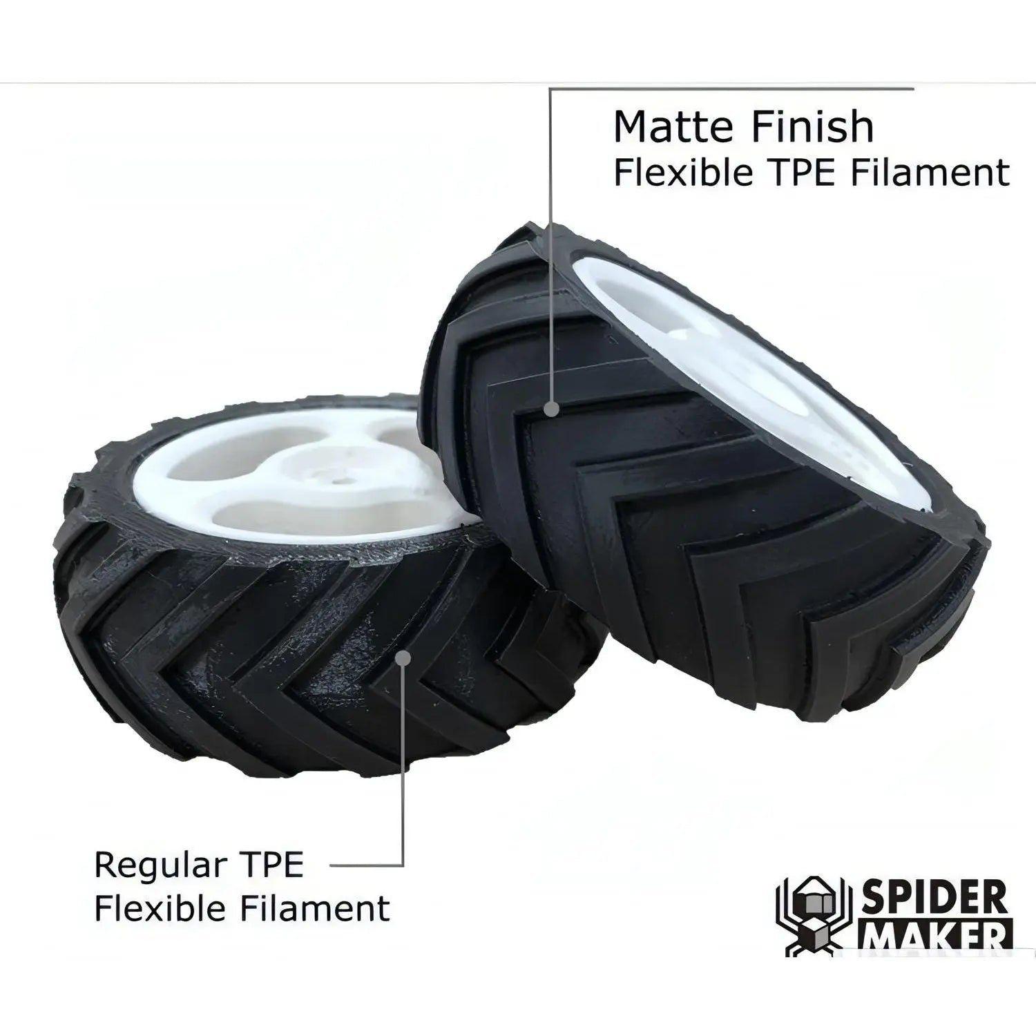 Spidermaker Spiderflex Matte Finish Flexible TPE Filament 1.75mm 500g - Coal Black