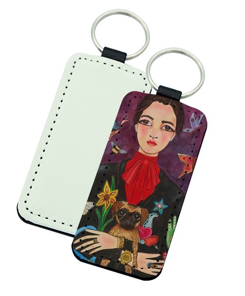 Keyring - PU Leather Rectangle -
