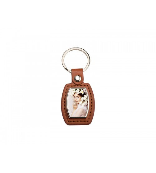 Keyring Leather with Metal badge -