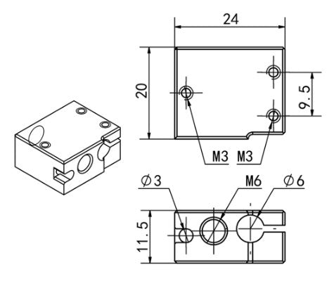 Volcano Aluminium Heater Block PT100 Nickel Plated