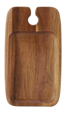 Wood Wine Holder with Platter - with Laser Engraving