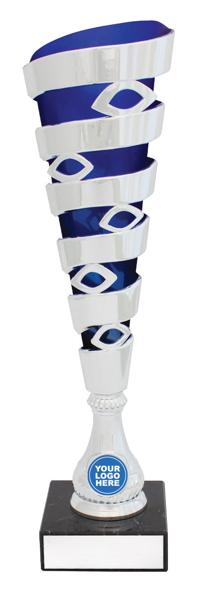 Silver / Blue Mega Spiral Cup 360mm