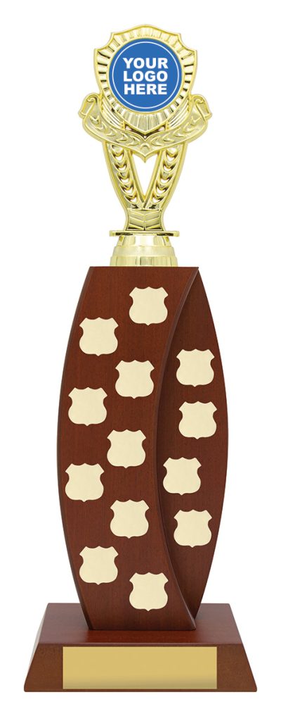 Curved Timber Trophy with Logo Placement - 455mm