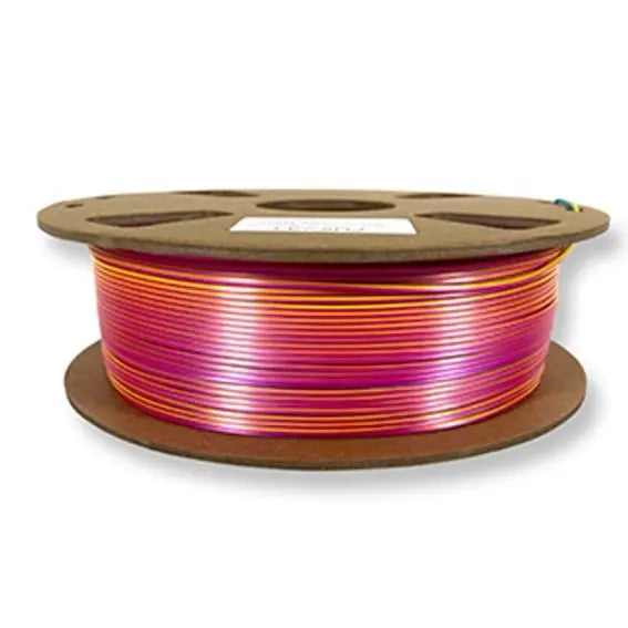 PLA Silk Tri Colour Filament 1.75mm 250g - Blue/Fuchsia/Yellow