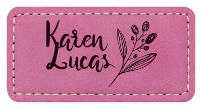 Leatherette Name Badge w/ Magnet – Pink