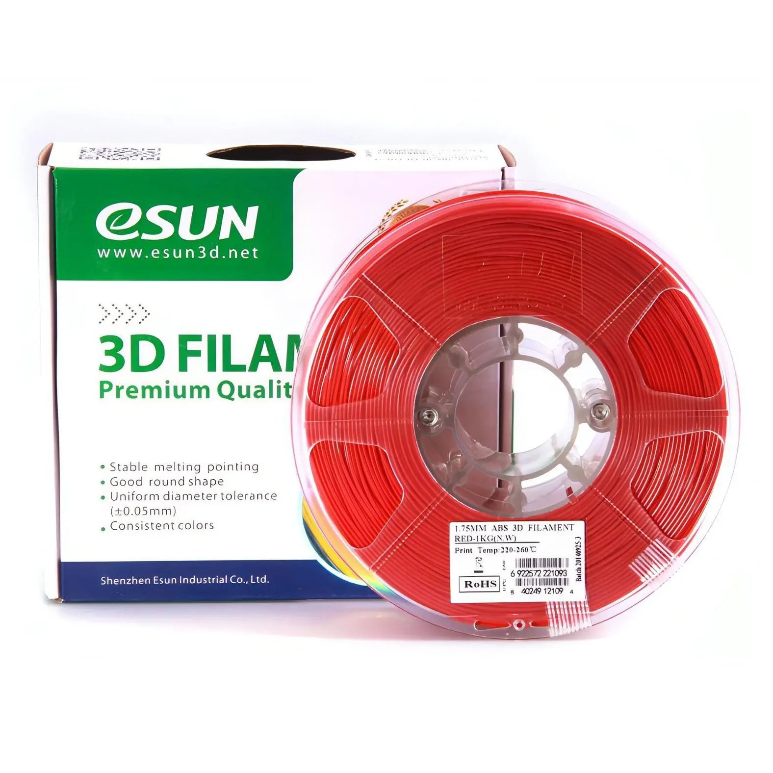eSUN ABS Red 3D Filament 1.75mm 1kg