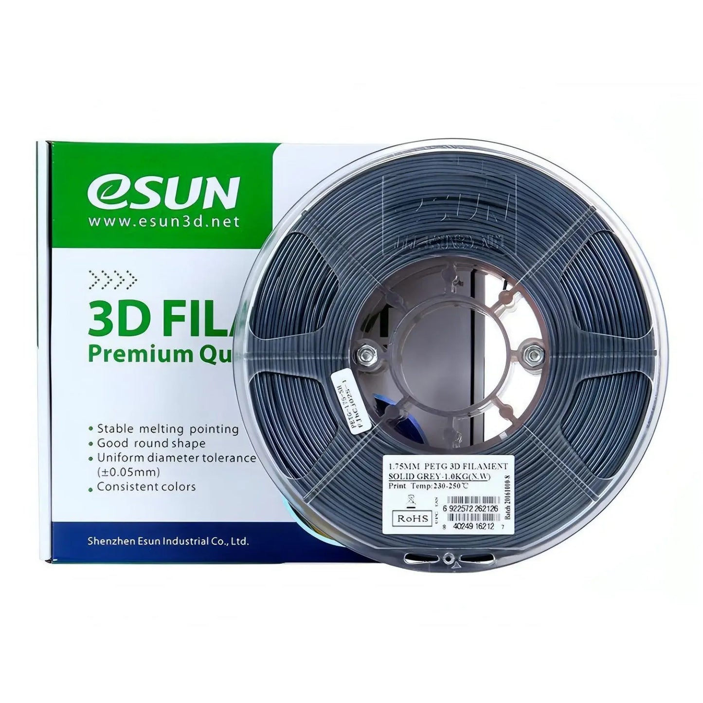 eSUN PETG Filament 1.75mm 1kg - Solid Grey 3D Print Creativity