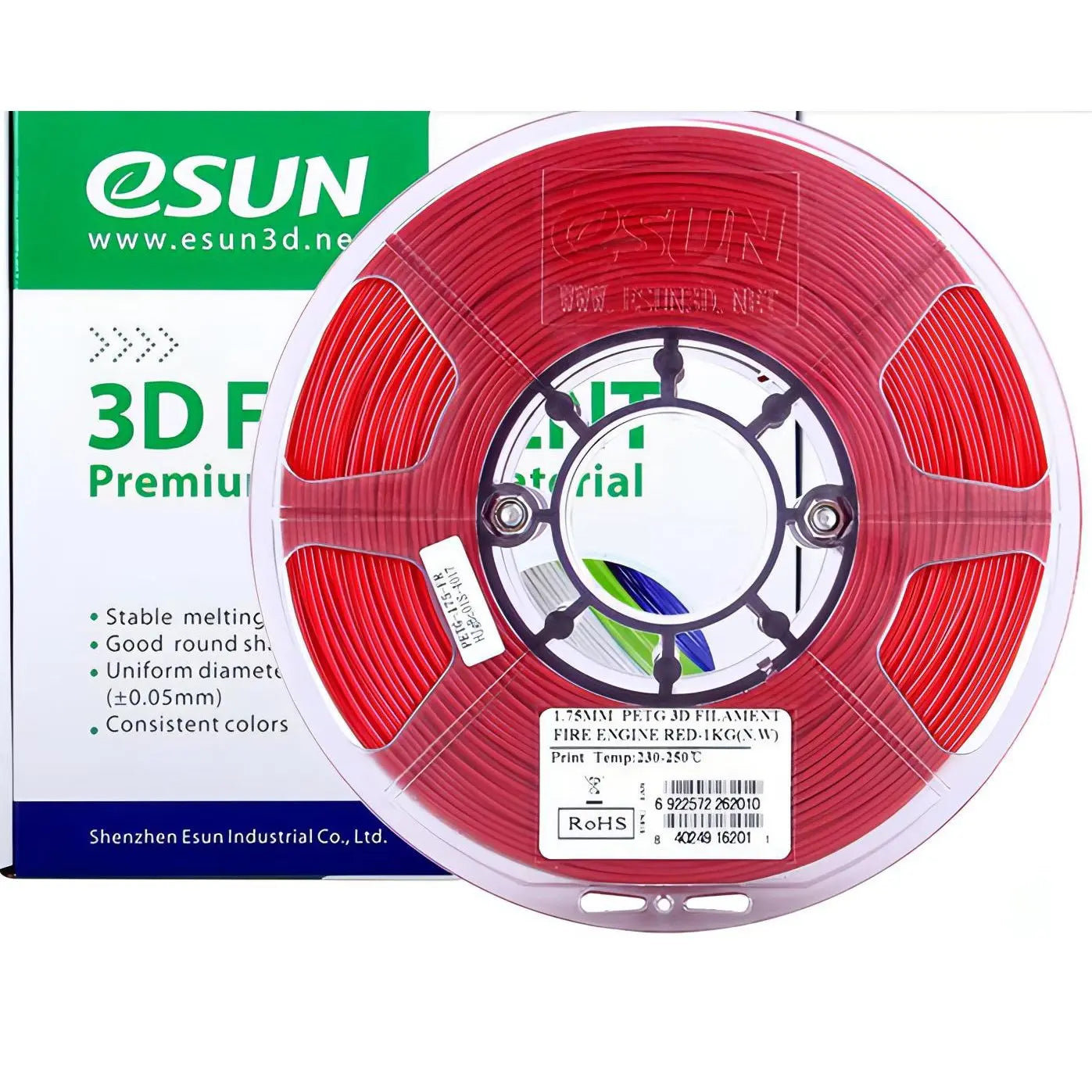 eSUN PETG Filament 1.75mm 1kg - Solid Red 3D Print Creativity