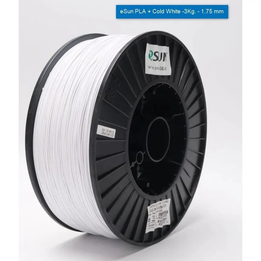 eSUN PLA+ 3D Filament - Cold White - 1.75mm 3kg Roll - PLA0127
