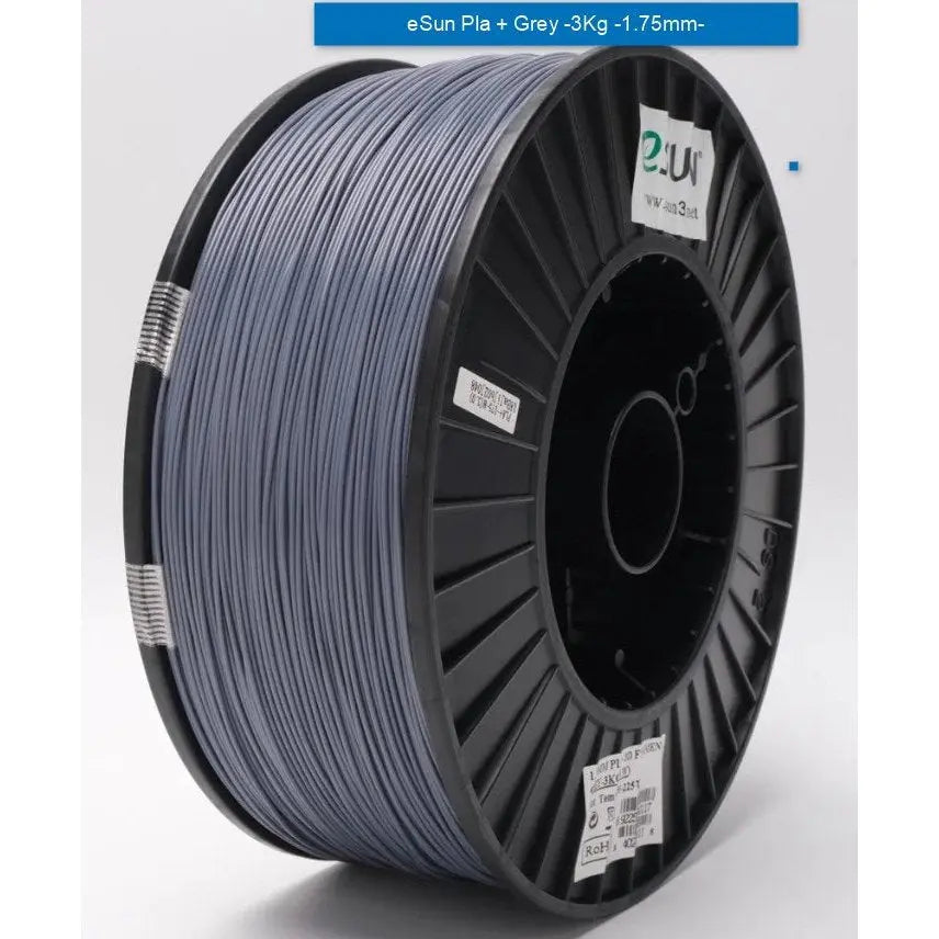 eSUN PLA+ 3D Filament - Grey - 1.75mm 3kg Bulk Roll
