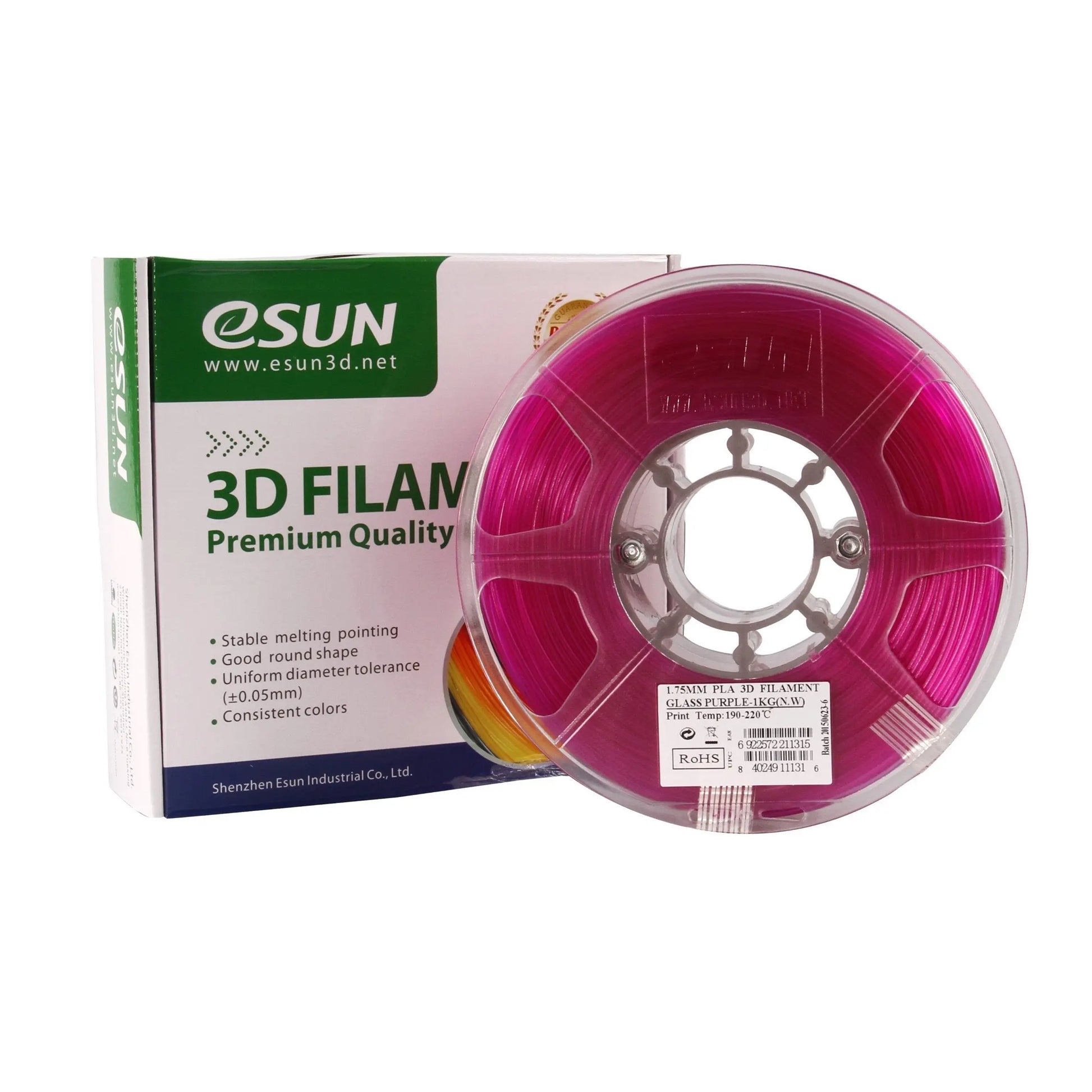 eSun - 3D Filament PLA - Glass Purple - 1.75mm 1kg - PLA0125
