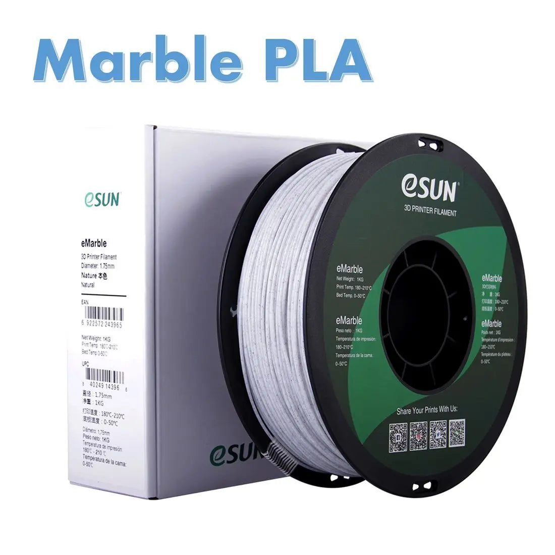 eSun Marble PLA 3D Print Filament 1.75mm 1kg 3D Print Creativity