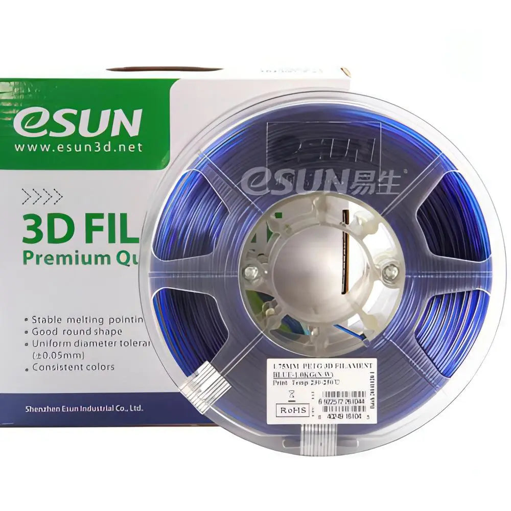 eSun PETG Filament 1.75mm - 1kg - Transparent Blue 3D Print Creativity